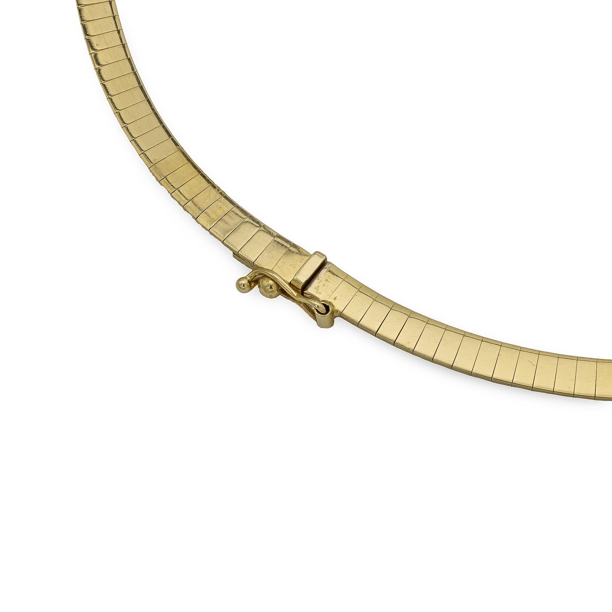 Vintage 1.25 carat diamond 14k yellow gold necklace For Sale 1