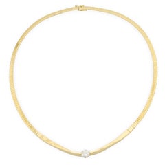 Collana vintage in oro giallo 14k con diamante da 1,25 carati