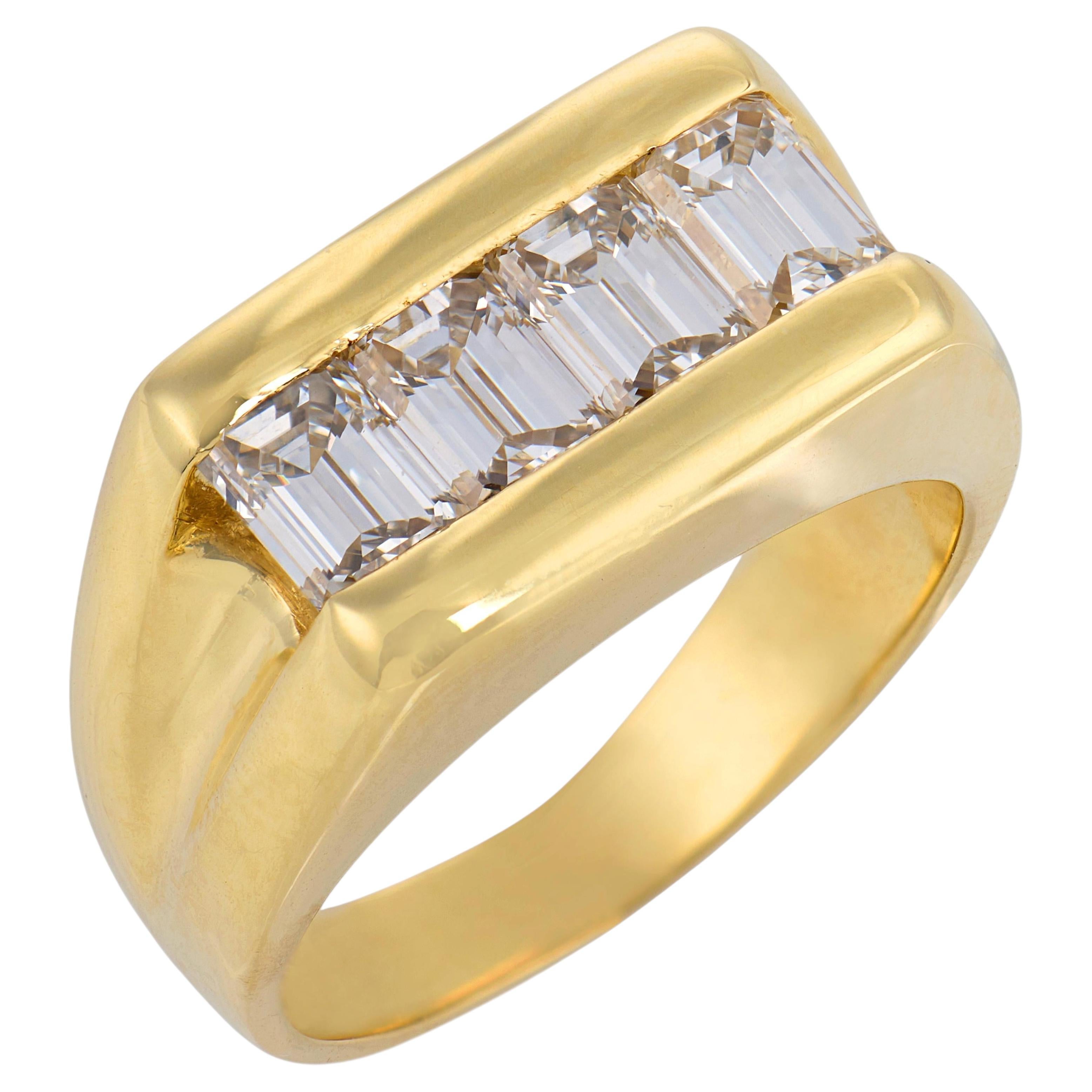 Anillo vintage de oro amarillo de 18 quilates con un diamante de 1,25 quilates