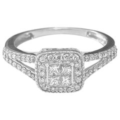 Vintage 1.25 Carat Diamond Gold Engagement Ring 10 Karat White Gold