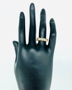 Anello di fidanzamento vintage con cinque pietre di diamante da 1,25 carati in oro 14k