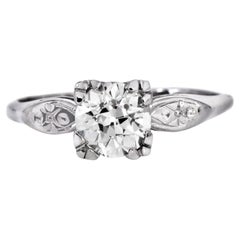Verlobungsring aus 14 Karat Gold mit 1,25 Karat rundem Diamanten
