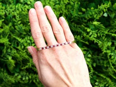 Bracelet rigide vintage en or jaune 18 carats, orné d'un rubis de 1,25 carat et d'un diamant de 1,12 carat, 1989