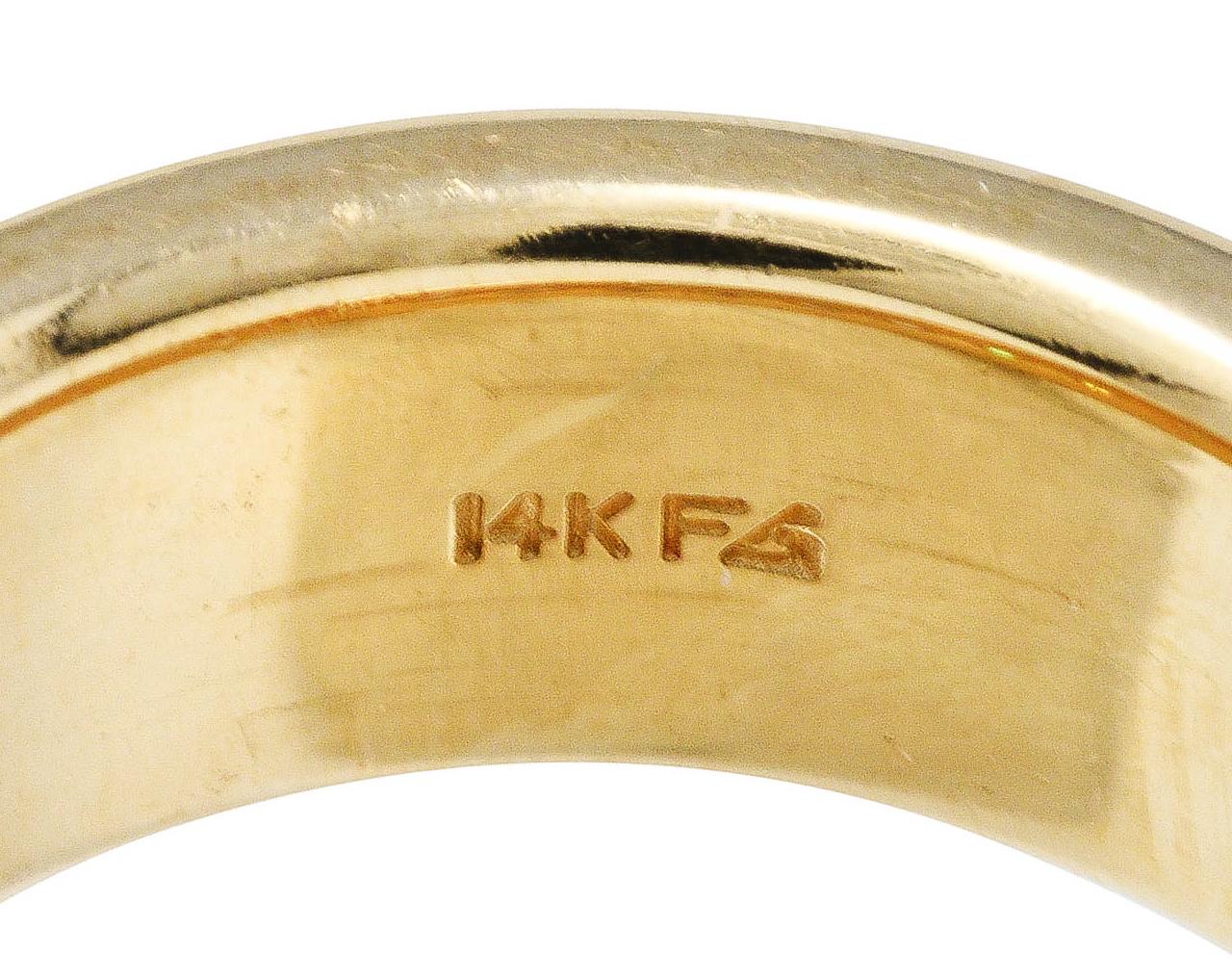 Vintage 1.25 Carats Diamond 14 Karat Gold Men's Wedding Band Ring 1