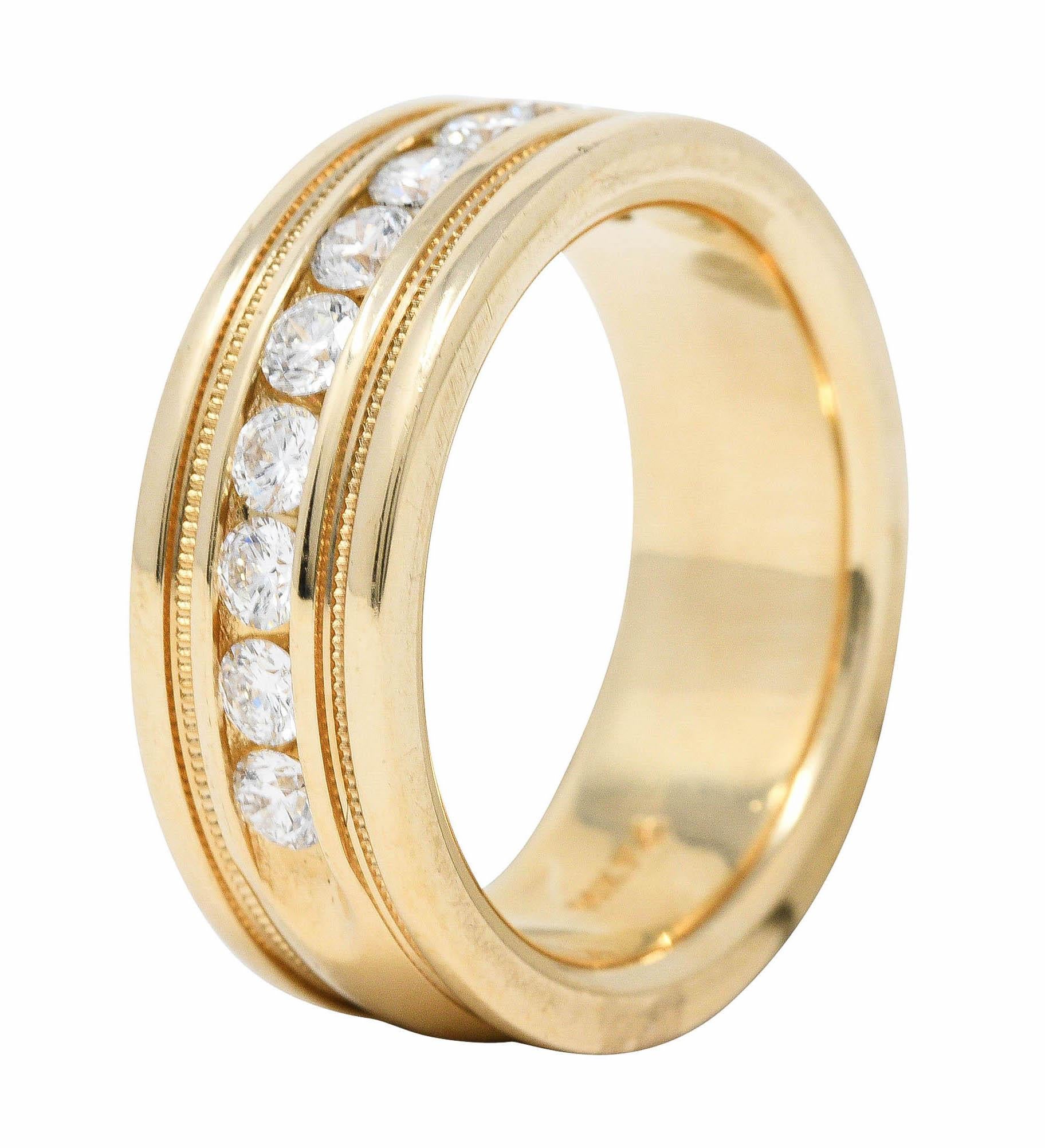 Vintage 1.25 Carats Diamond 14 Karat Gold Men's Wedding Band Ring 3