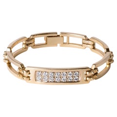 Vintage 1,25 Karat Diamant-ID-Bar-Armband 14K Gelbgold