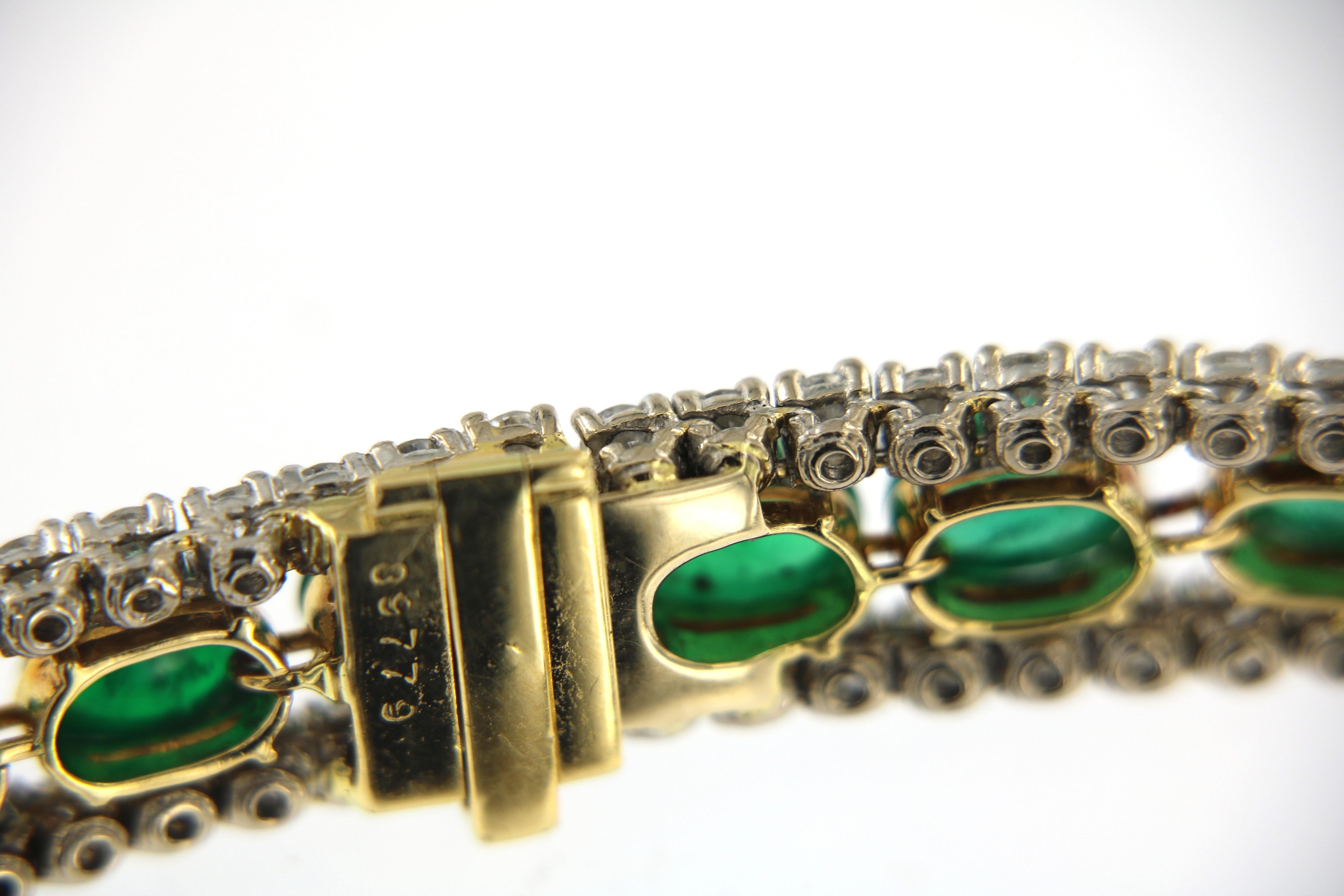 Vintage 125 Carat Russian Emeralds and Diamonds Necklace and Earring Circa 1960 1