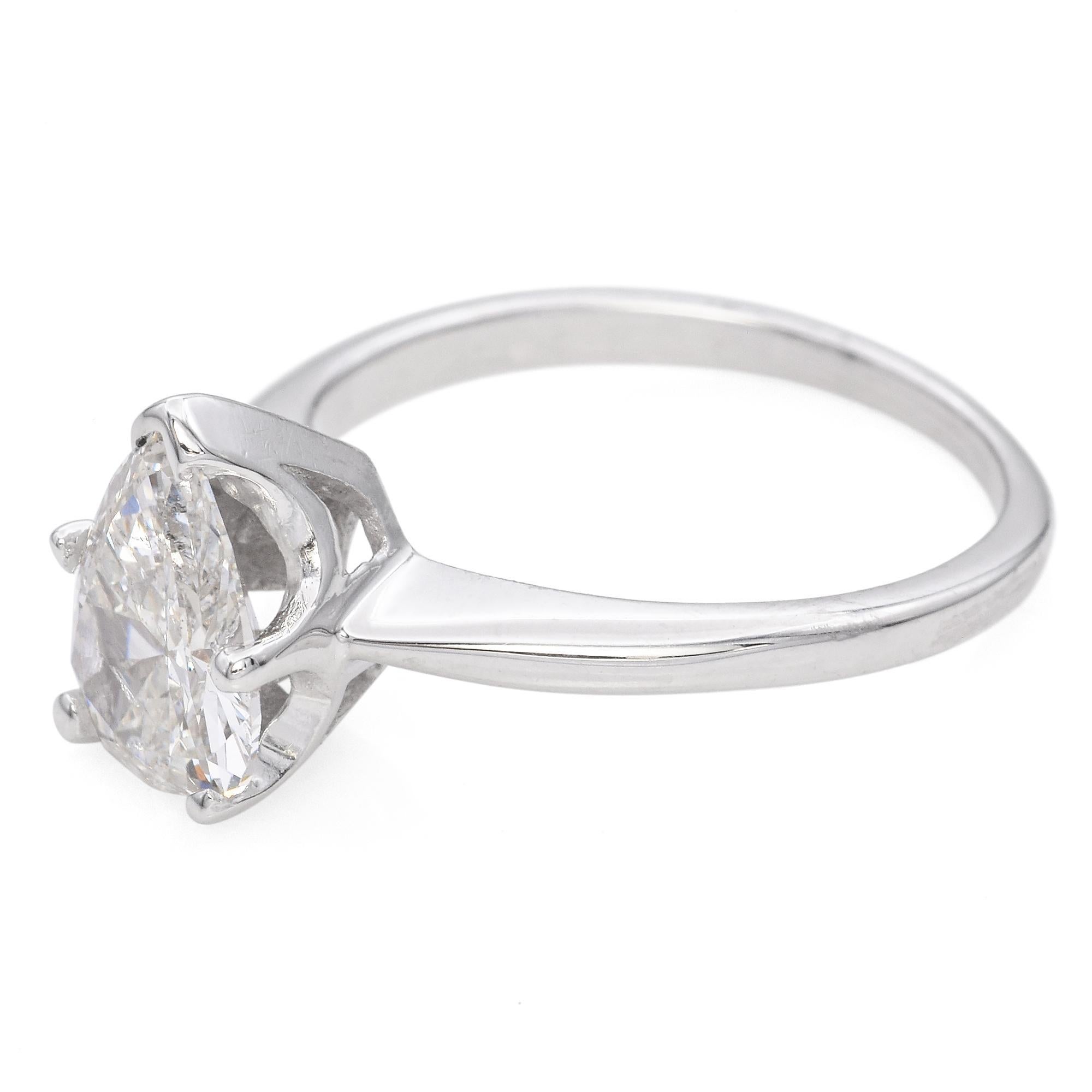 Vintage 1.25ct Pear Brilliant Cut Diamond White Gold Engagement Ring GIA Pour femmes en vente