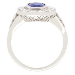 Vintage 1.25ct Sapphire and Diamond Cluster, c.1960s