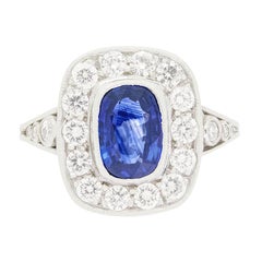 Vintage 1.25ct Sapphire and Diamond Cluster, c.1960s