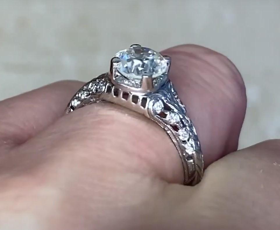 Vintage 1.26ct Old European Cut Diamond Engagement Ring, VS1 Clarity, Platinum For Sale 2