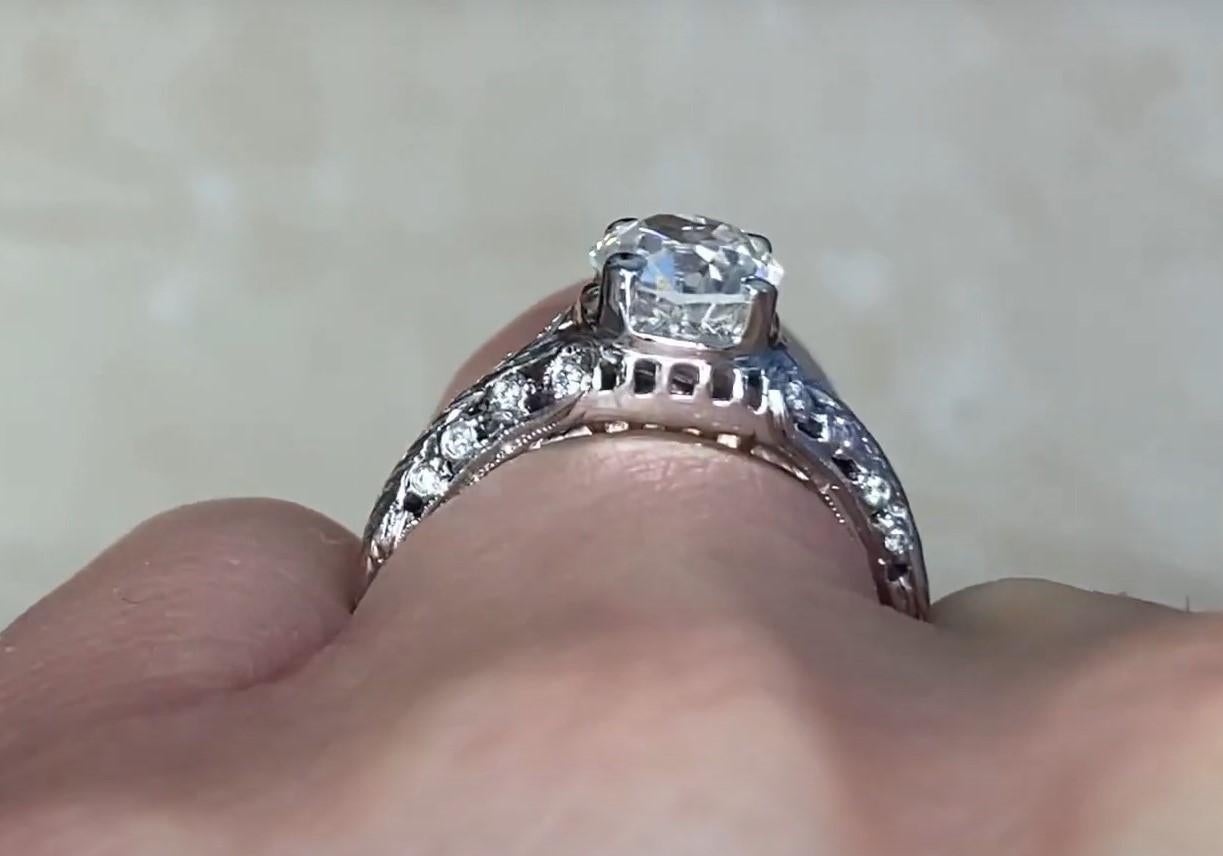 Vintage 1.26ct Old European Cut Diamond Engagement Ring, VS1 Clarity, Platinum For Sale 3