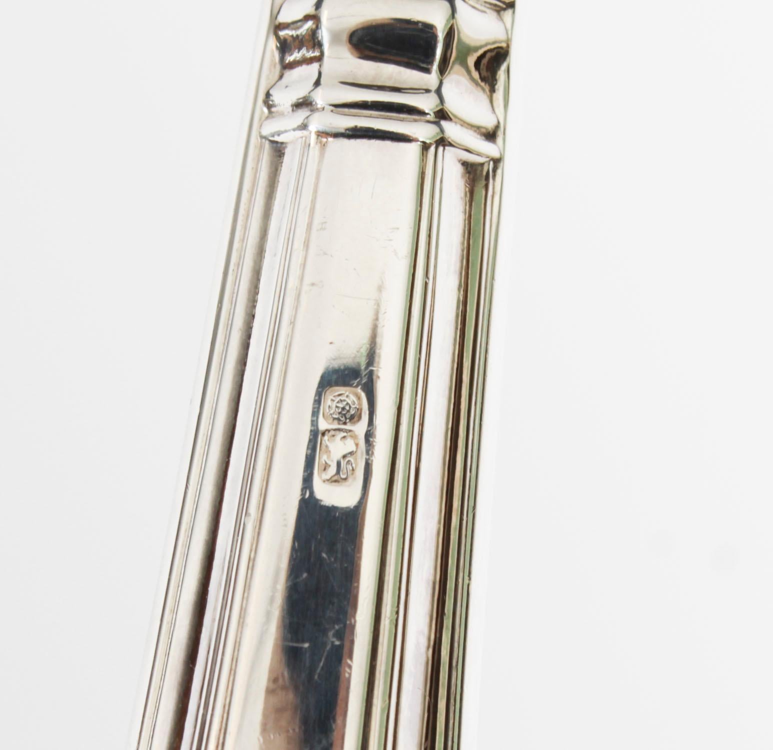 Vintage 127 Piece Canteen-12 Place Sterling Silver Cutlery Set 20th Century For Sale 12