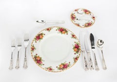 Vintage 127 Piece Canteen-12 Place Sterling Silver Cutlery Set 20th Century