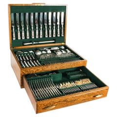 Vintage 127 Piece Canteen-12 Place Sterling Silver Cutlery Set 20th Century