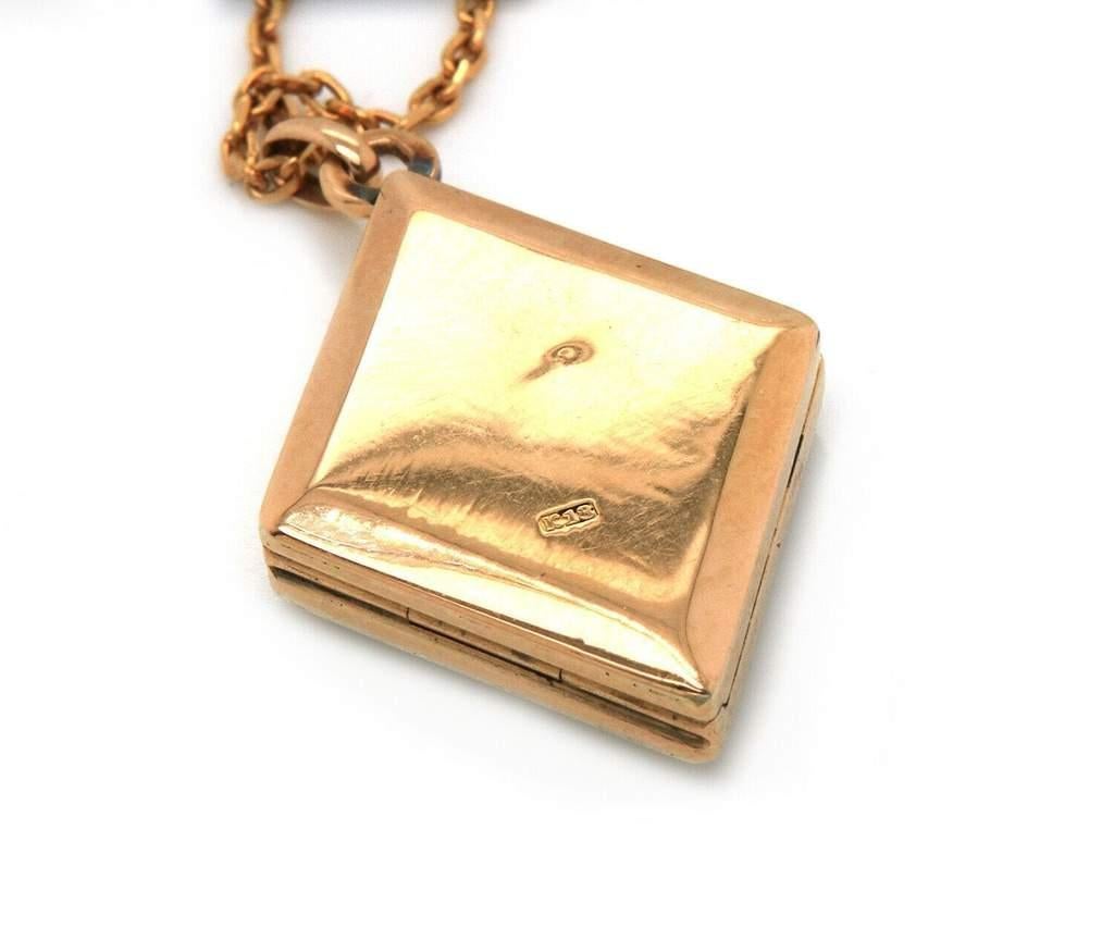 Vintage .12ct Diamond Locket in 18K Yellow Gold W/ Compass 1