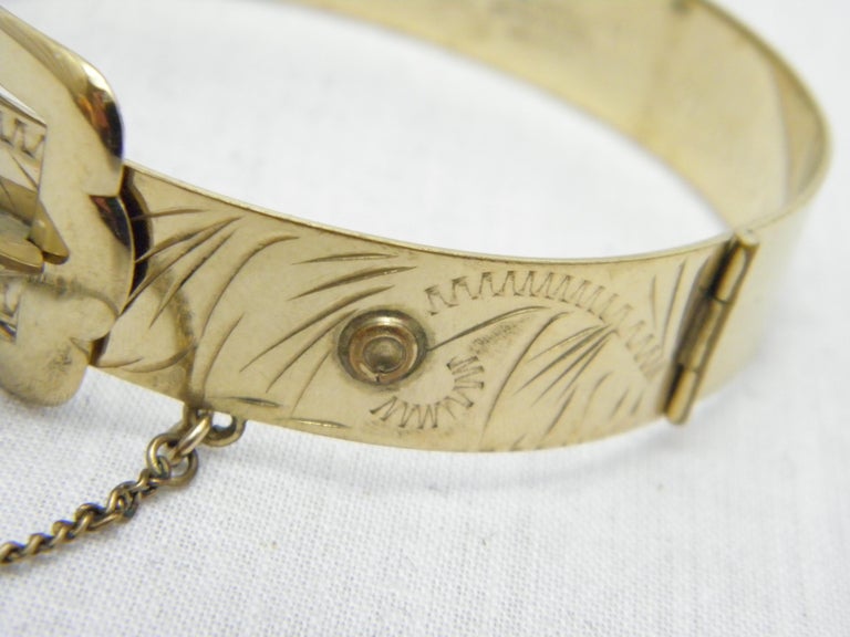 Vintage 12ct Gold Rolled Buckle Cuff Bracelet Bangle 500 Purity
