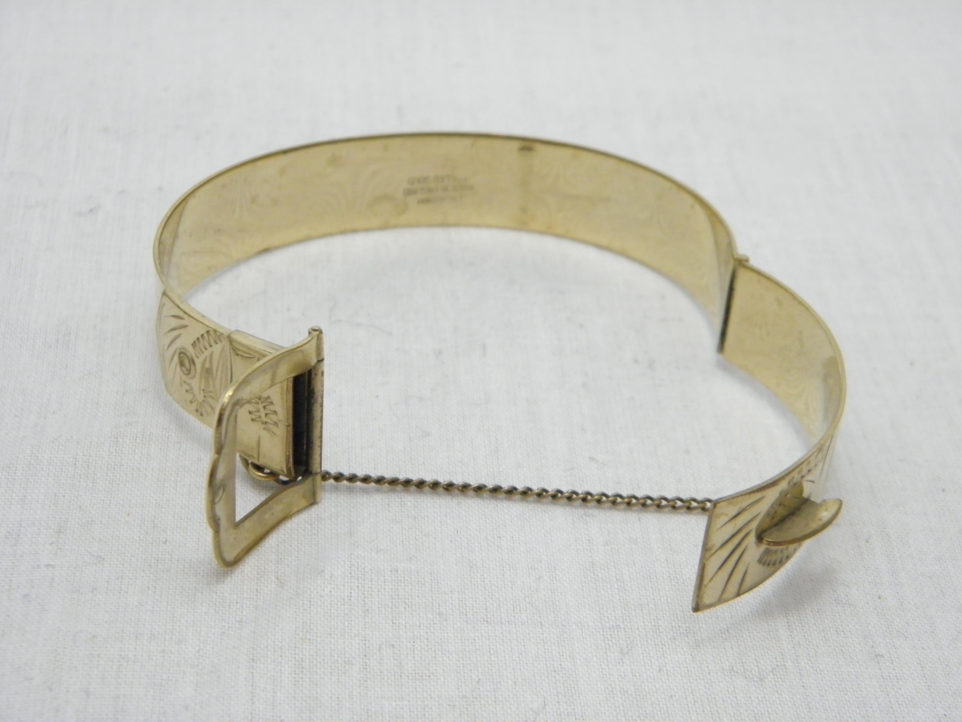 Vintage 12ct Gold 'Rolled' Buckle Cuff Bracelet Bangle 500 Purity Heavy 21g In Good Condition For Sale In Camelford, GB