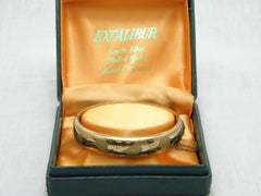 Vintage 12ct Gold 'Rolled' Floral Cuff Bracelet Bangle 500 Purity Heavy 21g