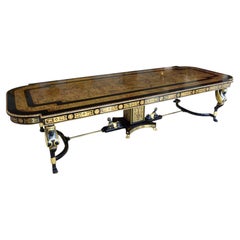 Vintage 12ft 6" Ebonised Cut Brass Boulle Dining Conference Table 20th Century