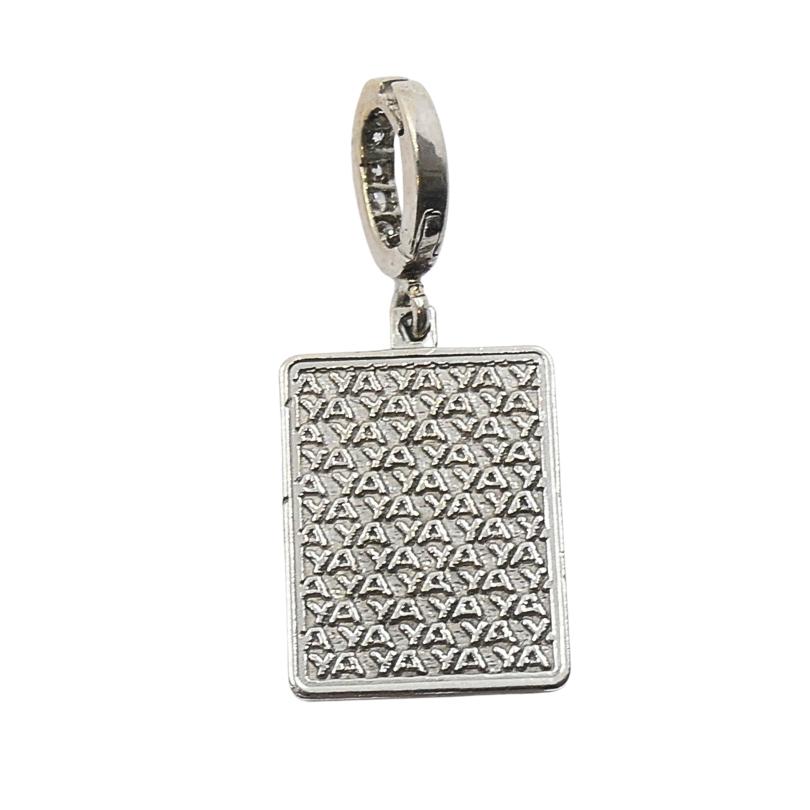 Vintage 12k Gold Domino Five Charm Pavé Diamond Bail For Sale 1