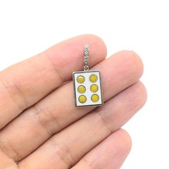 Vintage 12k Gold Domino Sechs Charme Pavé Diamant Bügel