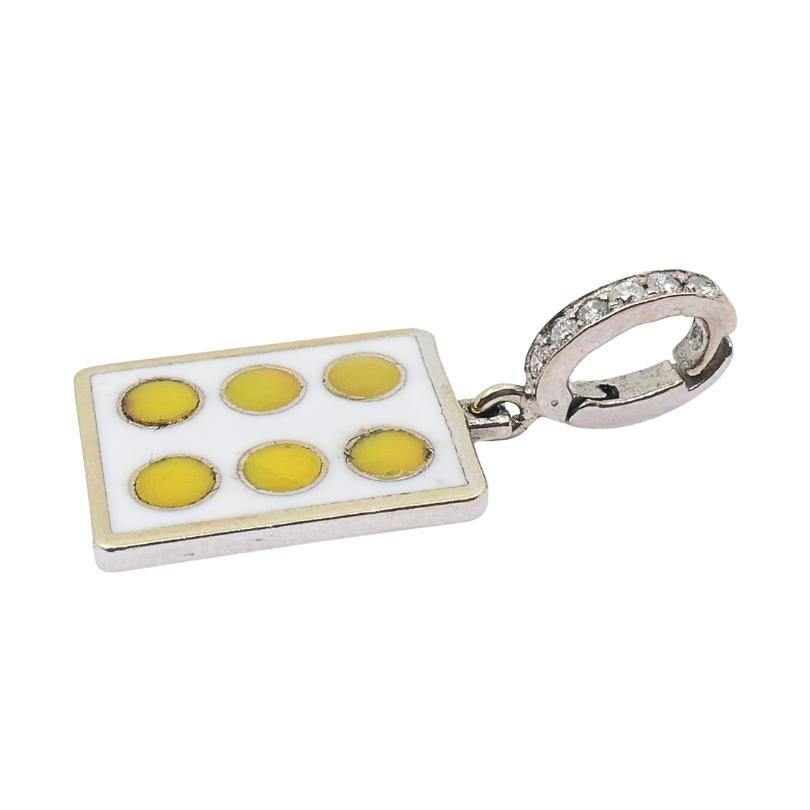 Vintage 12k Gold Domino Sechs Charme Pavé Diamant Bügel im Zustand „Relativ gut“ im Angebot in Beverly Hills, CA