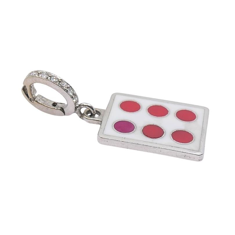 Vintage 12k Gold Domino Sechs Charme Pavé Diamant Bügel für Damen oder Herren im Angebot