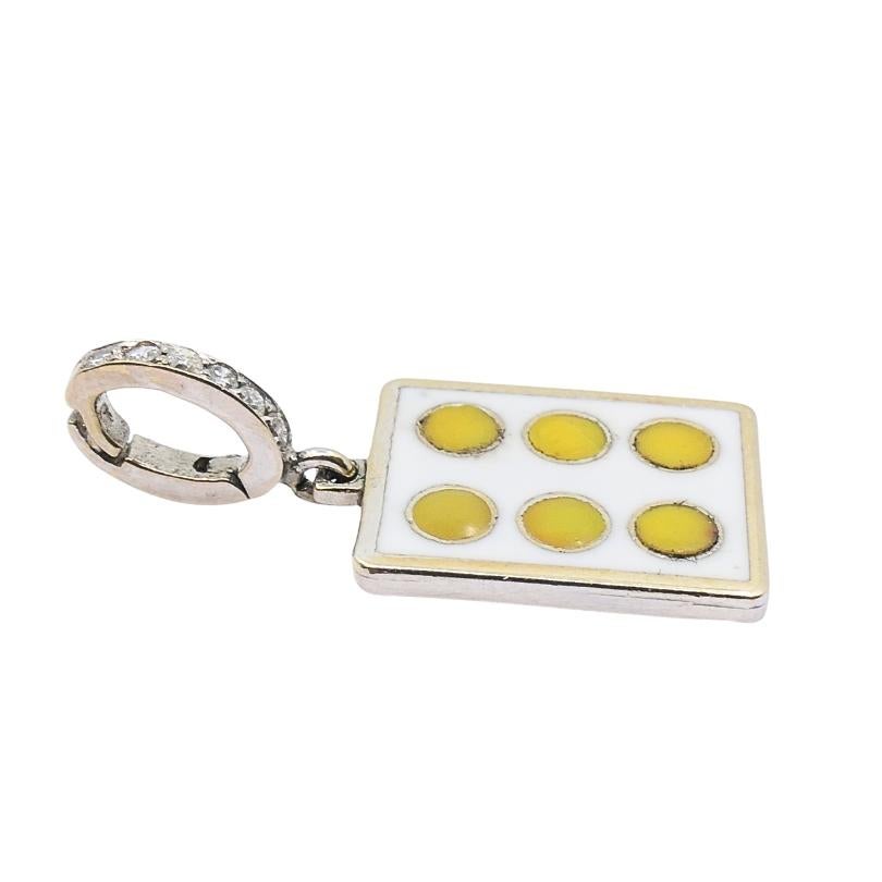 Vintage 12k Gold Domino Sechs Charme Pavé Diamant Bügel für Damen oder Herren im Angebot