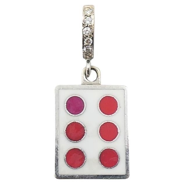 Vintage 12k Gold Domino Six Charm Pavé Diamond Bail