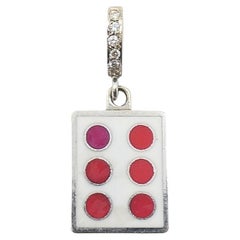 Vintage 12k Gold Domino Six Charm Pavé Diamond Bail