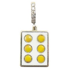 Vintage 12k Gold Domino Six Charm Pavé Diamond Bail