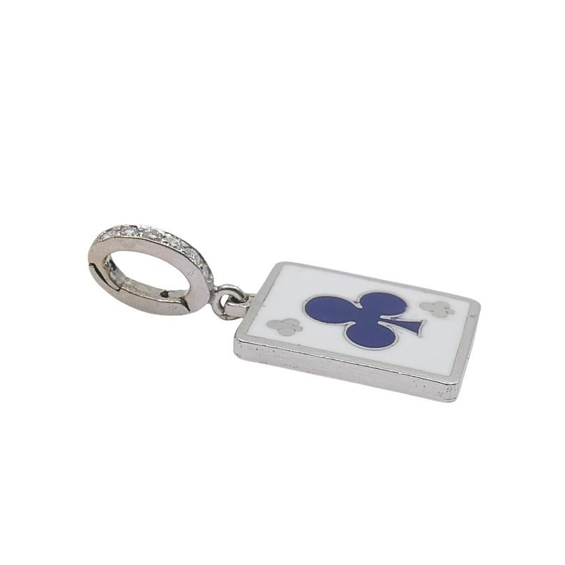 Women's or Men's Vintage 12k Gold Playing Card Club Charm Pavé Diamond Bail For Sale
