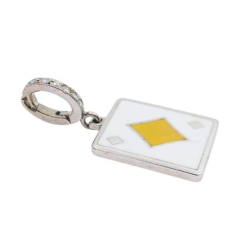 Vintage 12k Gold Spielkarte Diamanten Charme Pavé Diamond Bail für Damen oder Herren im Angebot