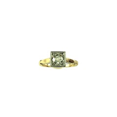 Vintage 13-14K Yellow Gold Old Mine Diamond Ring Size 4.75 #23089