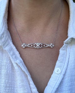 Vintage 1.3 Carat Diamond Brooch Conversion Necklace