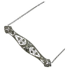 Vintage 1.3 Carat Diamond Brooch Conversion Necklace