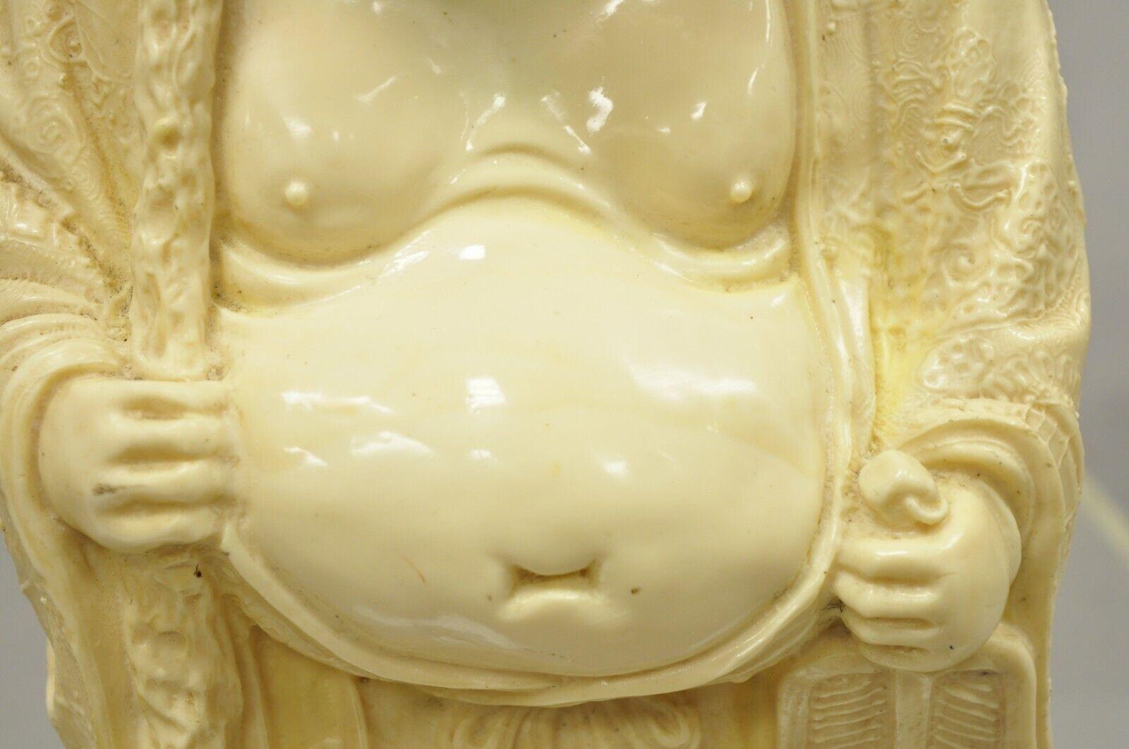 Vintage Resin Laughing Buddah Statue Sculpture Figure In Good Condition For Sale In Philadelphia, PA