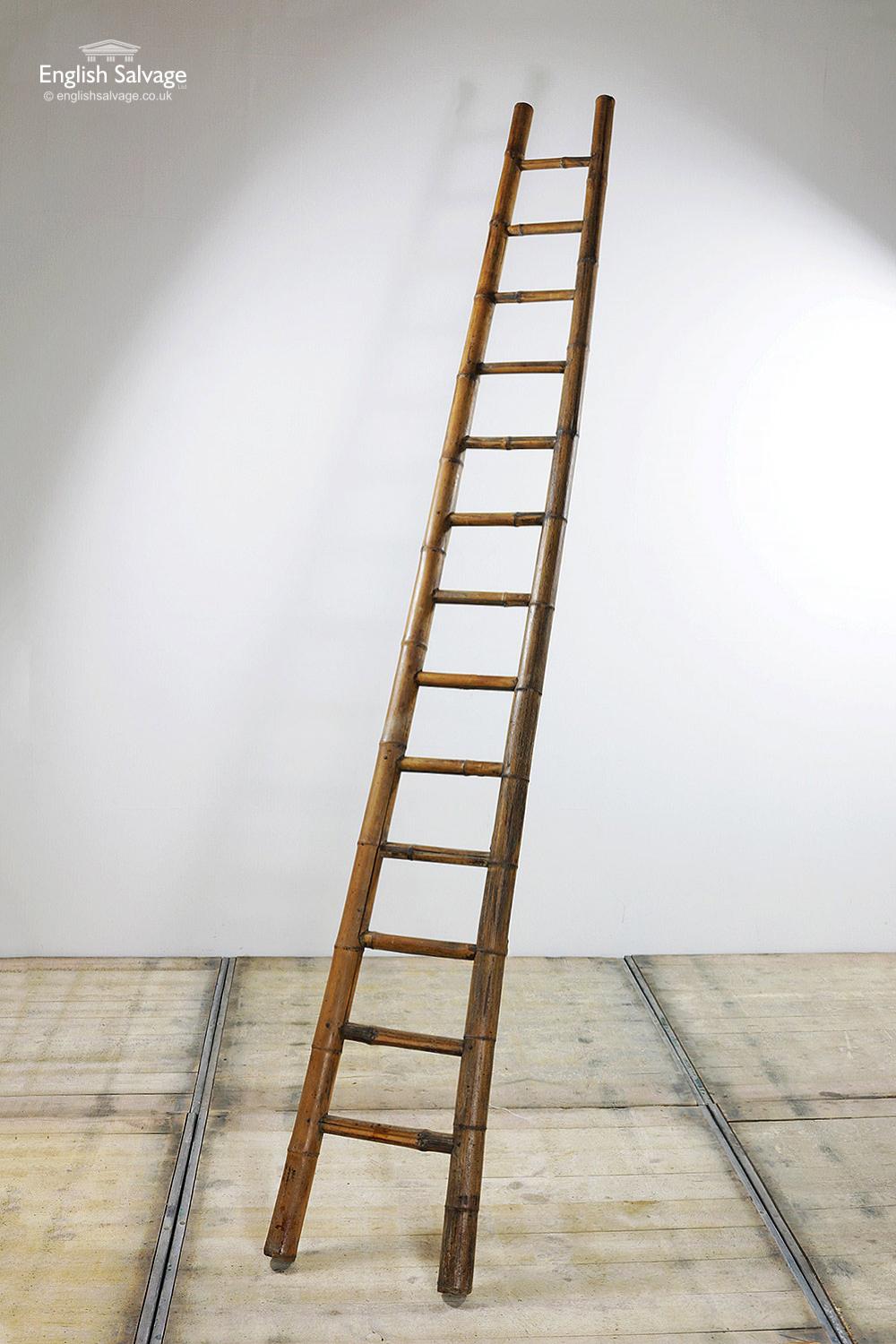 Vintage 13 Rung Bamboo Ladder, 20th Century In Good Condition For Sale In London, GB