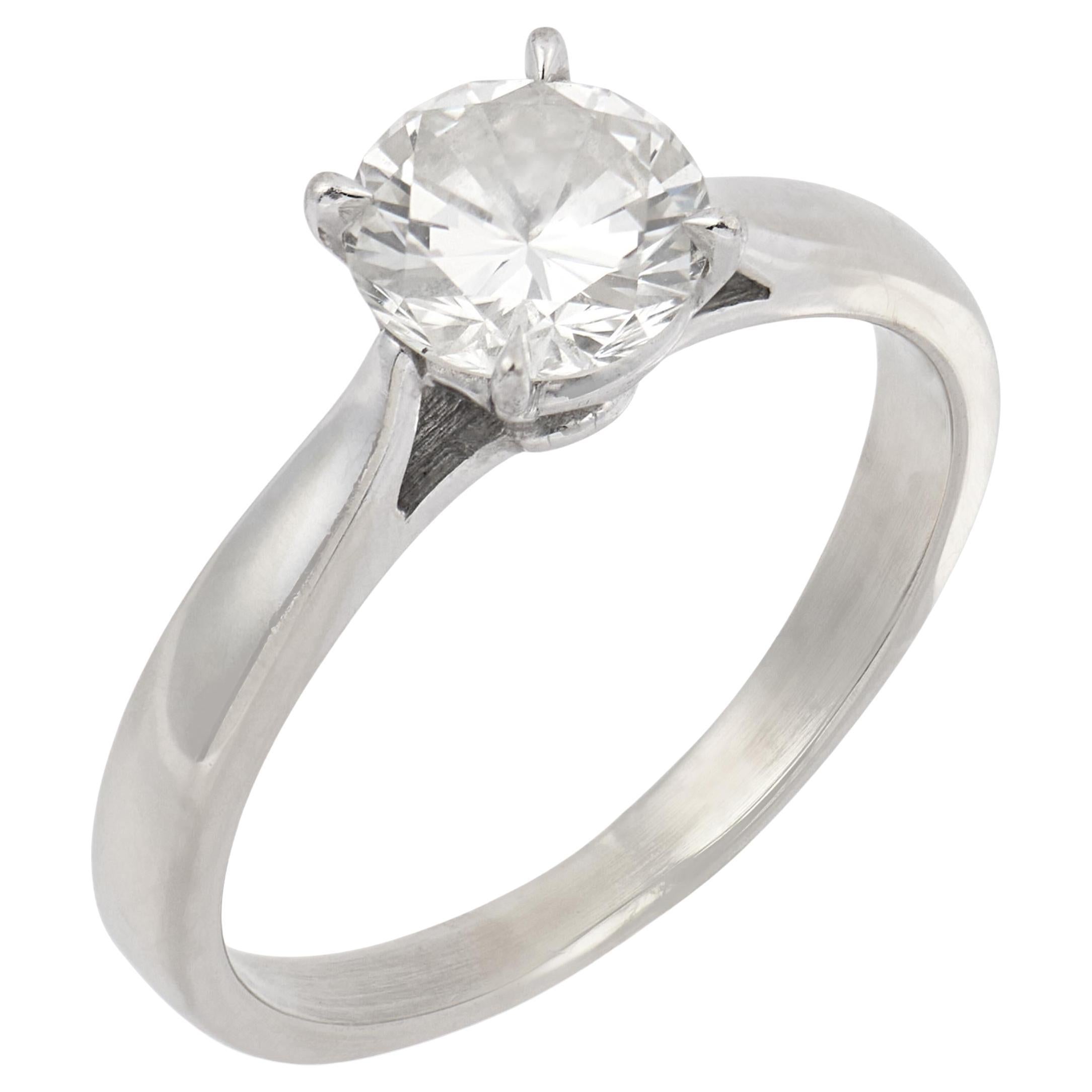 Vintage 1.30 carat diamond 14k white gold engagement ring