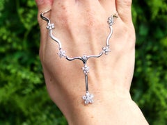 Vintage 1.30 Carat Diamond and White Gold Necklace