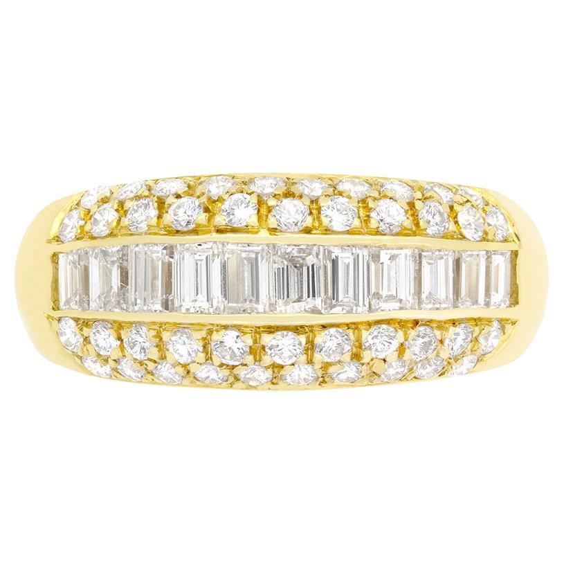Vintage 1.30ct Diamond Bombé Cluster Ring, c.1980s