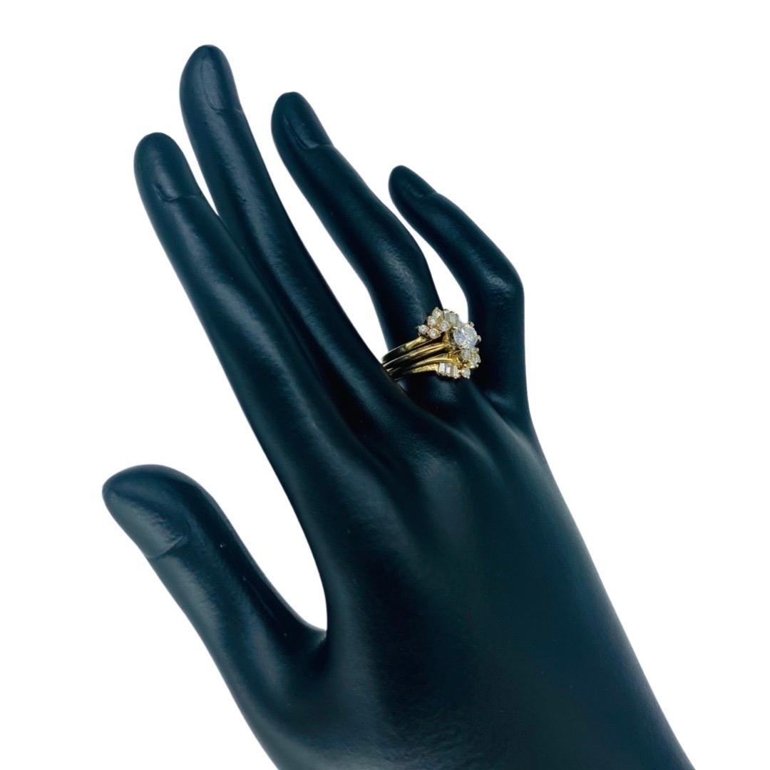 Women's Vintage 1.30tcw Diamonds Engagement Ring Detachable Set 14k Gold For Sale