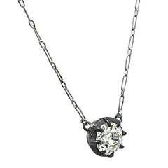 Vintage 1.31ct Diamond Pendant Necklace