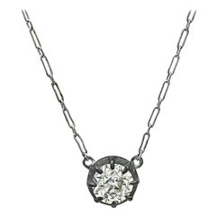 Collier pendentif vintage avec diamants 1.31 carat