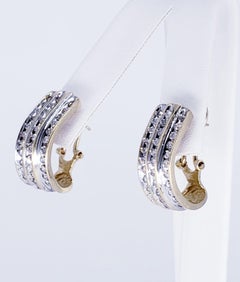 Vintage 1.32 Carat Diamond Huggies Earrings 14 Karat Gold