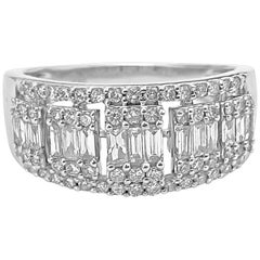 Vintage 1.35 Carat Diamond 14 Karat White Gold Engagement Ring