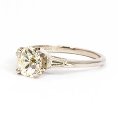 Vintage 1.35 Carat Diamond and White Gold Solitaire