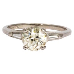 Vintage 1.35 Carat Diamond and White Gold Solitaire
