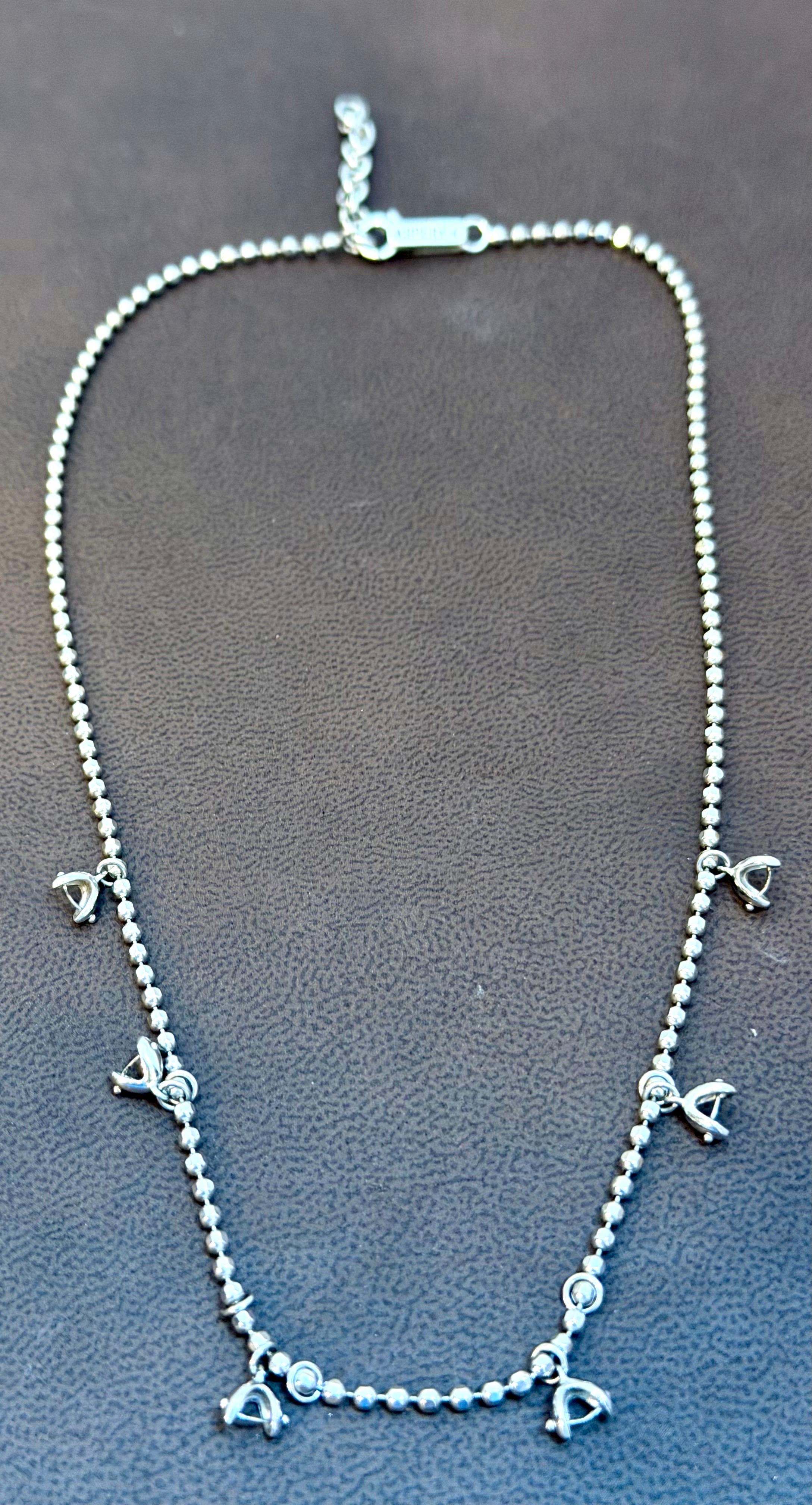 Vintage 13.5 Gm 18 Karat White Gold 6 Hanging Station Chain By designer Aspery en vente 7